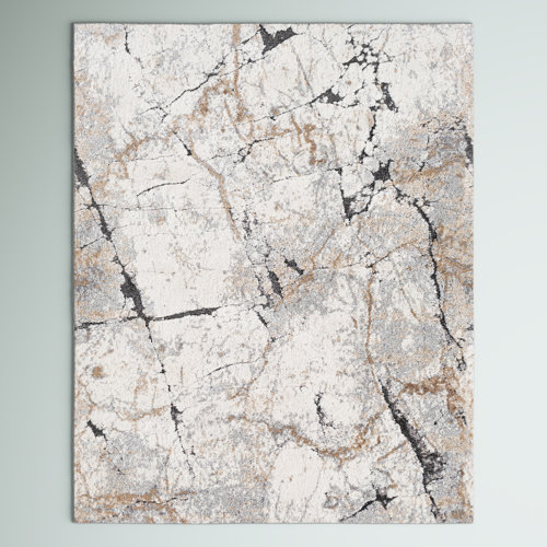 Steelside™ Amrita Performance Gray/Cream/Brown Rug & Reviews Wayfair